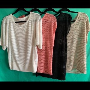 Bundle: 4 Boxy Open Knit Tops